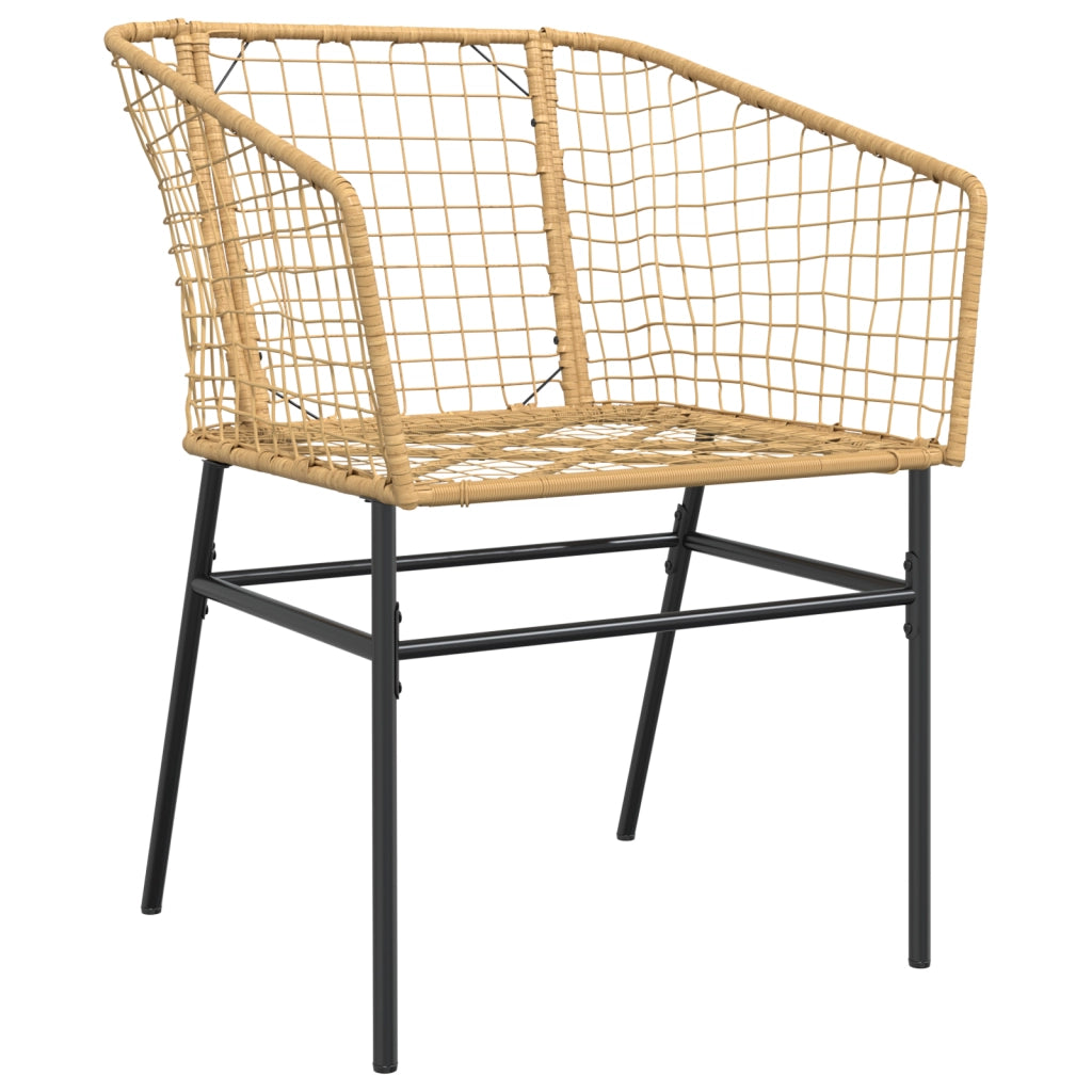Set da Pranzo da Giardino 5 Pezzi Marrone Poly Rattan