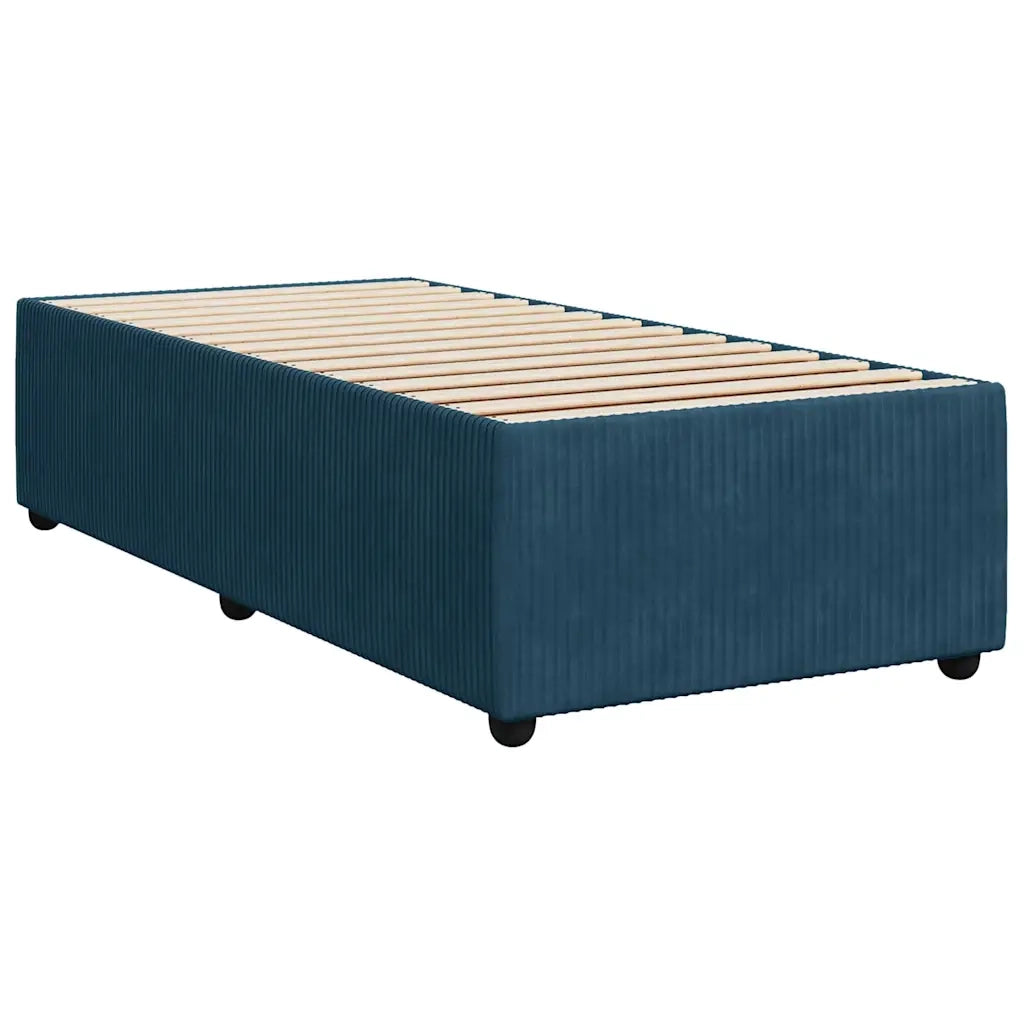 Giroletto a Molle con Materasso Blu Scuro 100x200 cm in Velluto