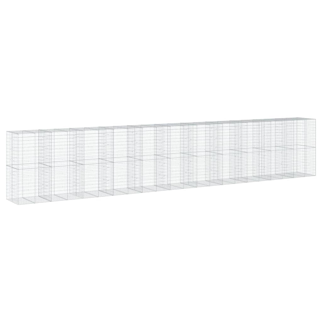 Gabbione da esterno versatile 1100 x 100 x 200 cm facile da montare stile moderno ferro zincato argento 02_0055613