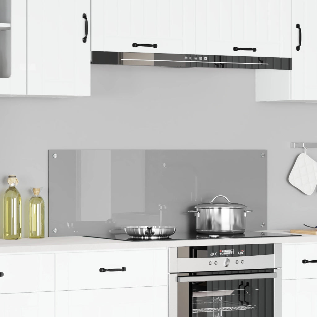 Schienale Cucina Grigio Chiaro 120x40x0,6 cm Vetro Temperato
