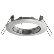 Porta faretto fisso tondo incasso cartongesso 6cm argento lampade LED GU10 GU5.3