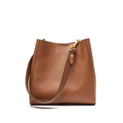Borsa a tracolla da donna in vera pelle, alla moda, modello Hobo, marrone.
