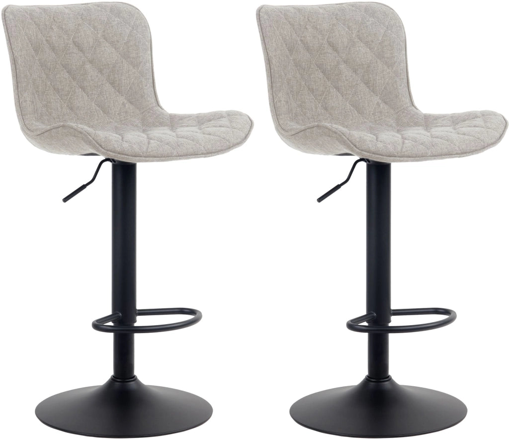 Sgabello Emma Bar Set di 2 Tortora,Tessuto