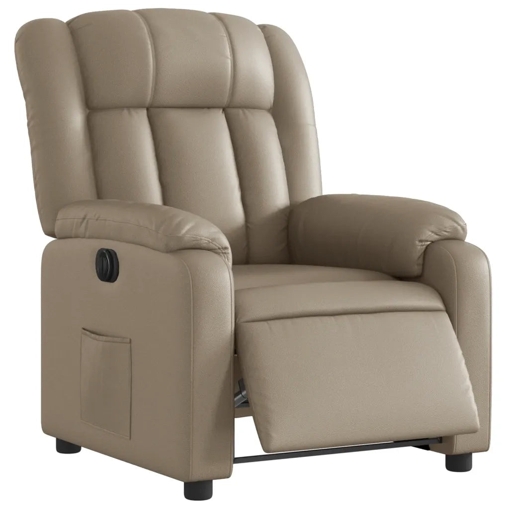 Poltrona Reclinabile Elettrica Cappuccino in Similpelle