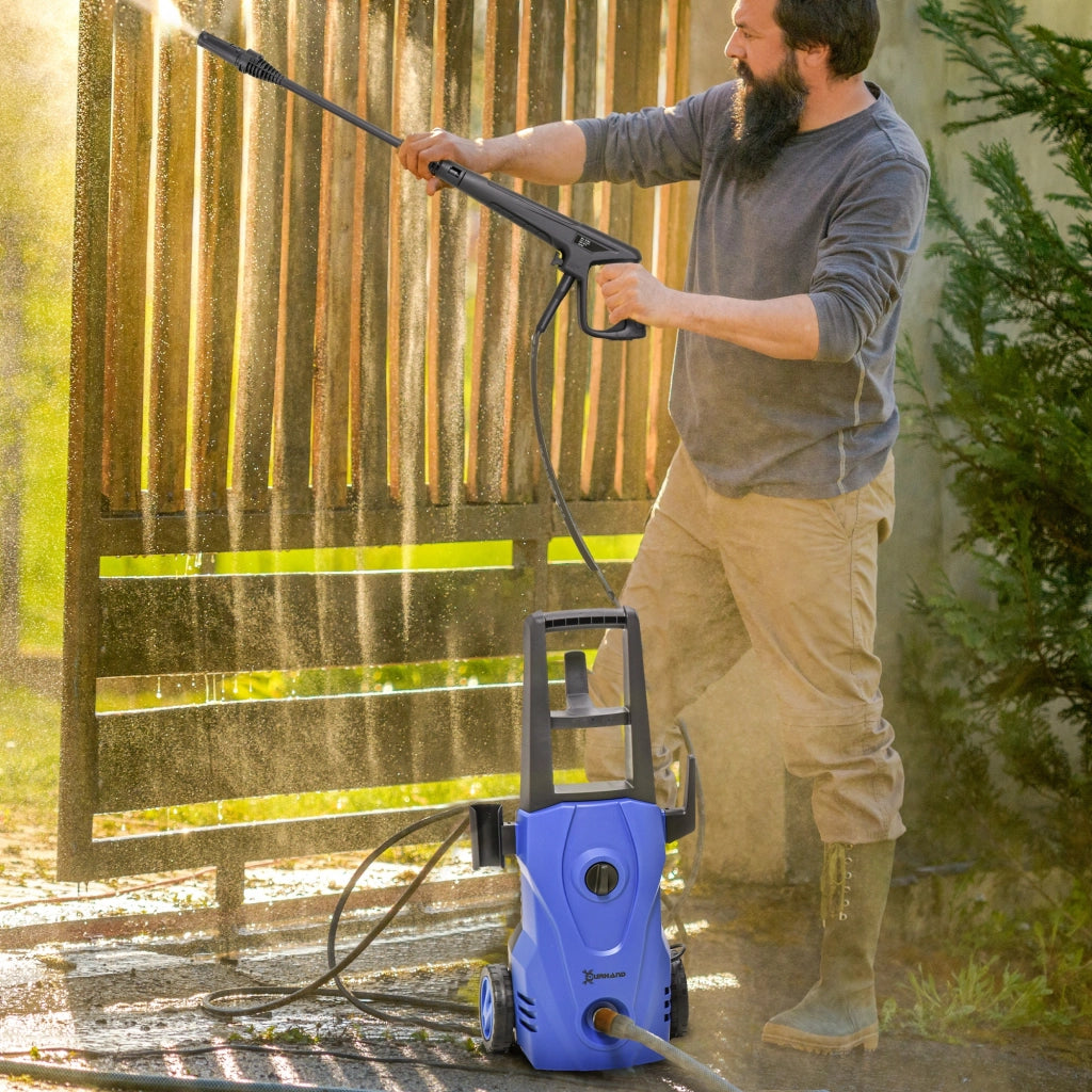 Idropulitrice ad Alta Pressione 1600W con Ugello Regolabile e Kit Pulizia, 35x28x65 cm, Blu e Nero