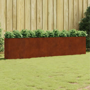 Fioriera Rialzata da Giardino 360x40x80 cm in Acciaio Corten
