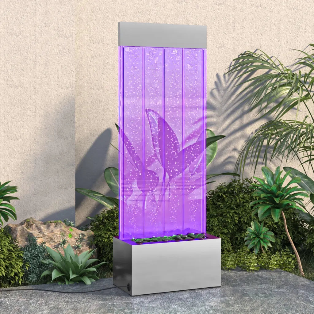 Colonna di Bolle con LED RGB Acciaio Inox e Acrilico 110 cm 151400
