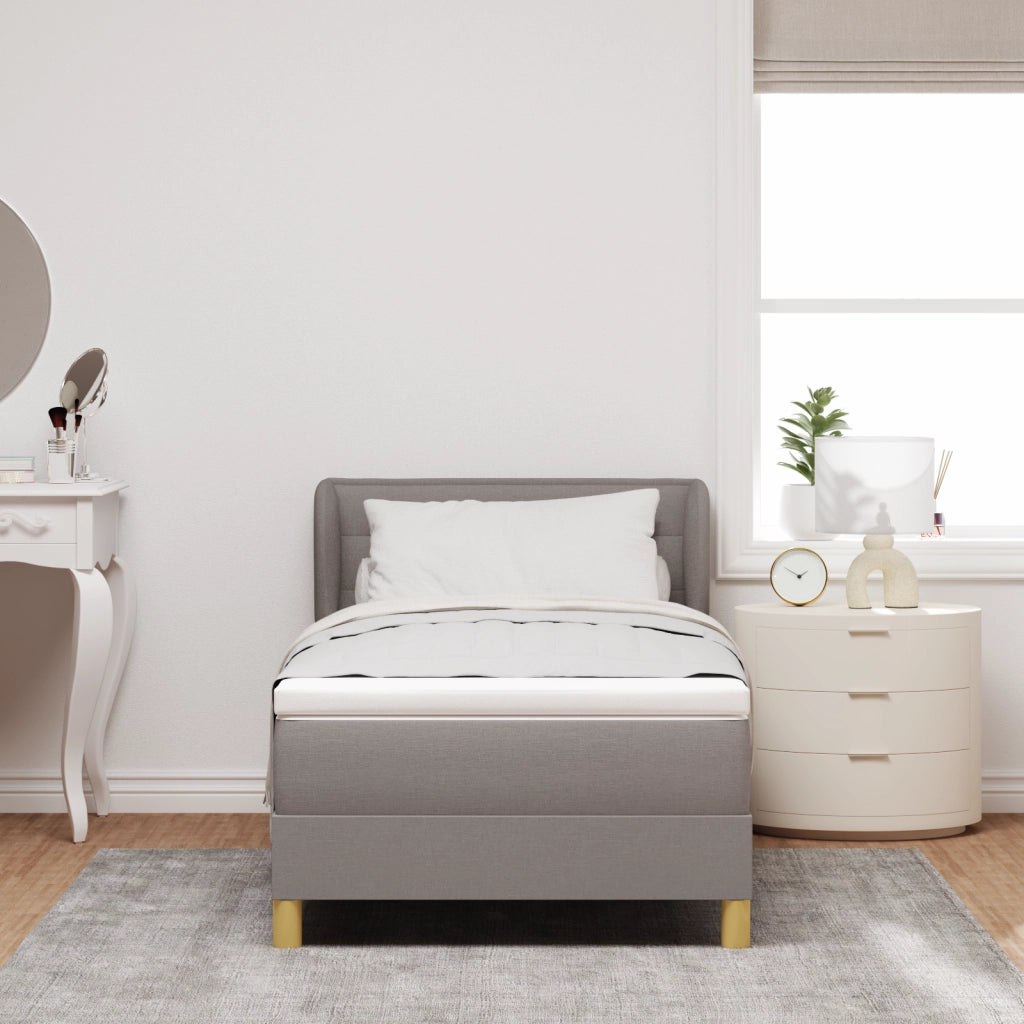 Letto a Molle con Materasso Tortora 80x200 cm Tessuto