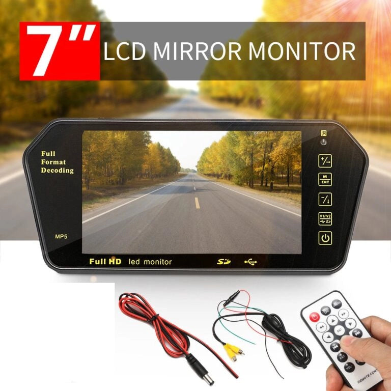 SPECCHIETTO RETROVISORE MONITOR 7'' BLUETOOTH USB SD TFT MP5