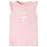 Maglietta da Bambina con Maniche Volant Rosa Chiaro 104cod mxl 109294
