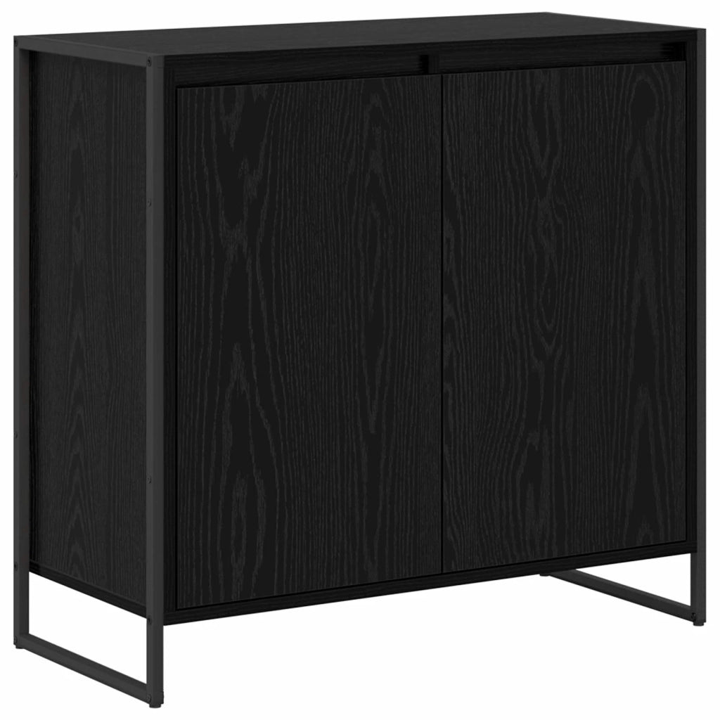Mobile laterale Rovere Nero 79 x 36 x 75 cm Legno multistrato