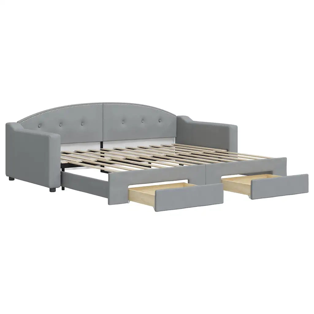 Divano letto | Sof¨¤ letto | Letto singolo Estraibile Cassetti Grigio Chiaro 90x200cm Tessuto