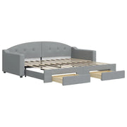 Divano letto | Sof¨¤ letto | Letto singolo Estraibile Cassetti Grigio Chiaro 90x200cm Tessuto