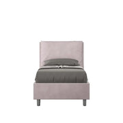 Letto singolo con rete imbottito 80x200 microfibra glicine Antea