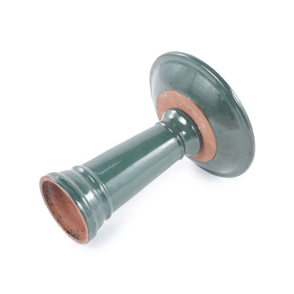 Vasca per uccelli in ceramica ¨C Minimal ¨C verde, per giardino balcone, ? 31,5xH38 cm, resistente alle intemperie