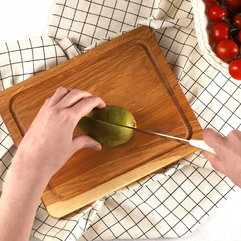 Tagliere da cucina in legno KADAX, 25x20 cm, in rovere massello, ideale per servire in tavola.