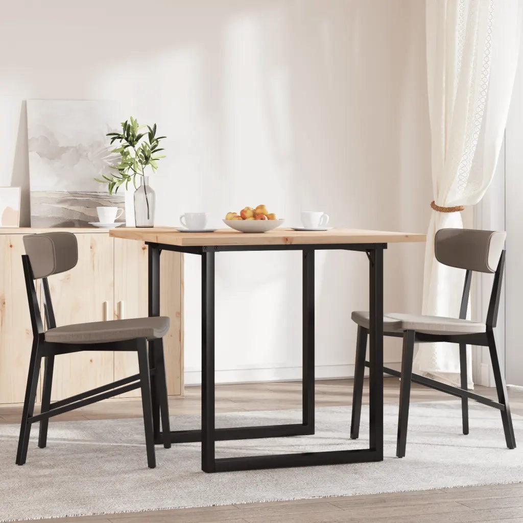 Tavolo da Pranzo Telaio a O 90x90x75,5 cm Legno Pino e Acciaio