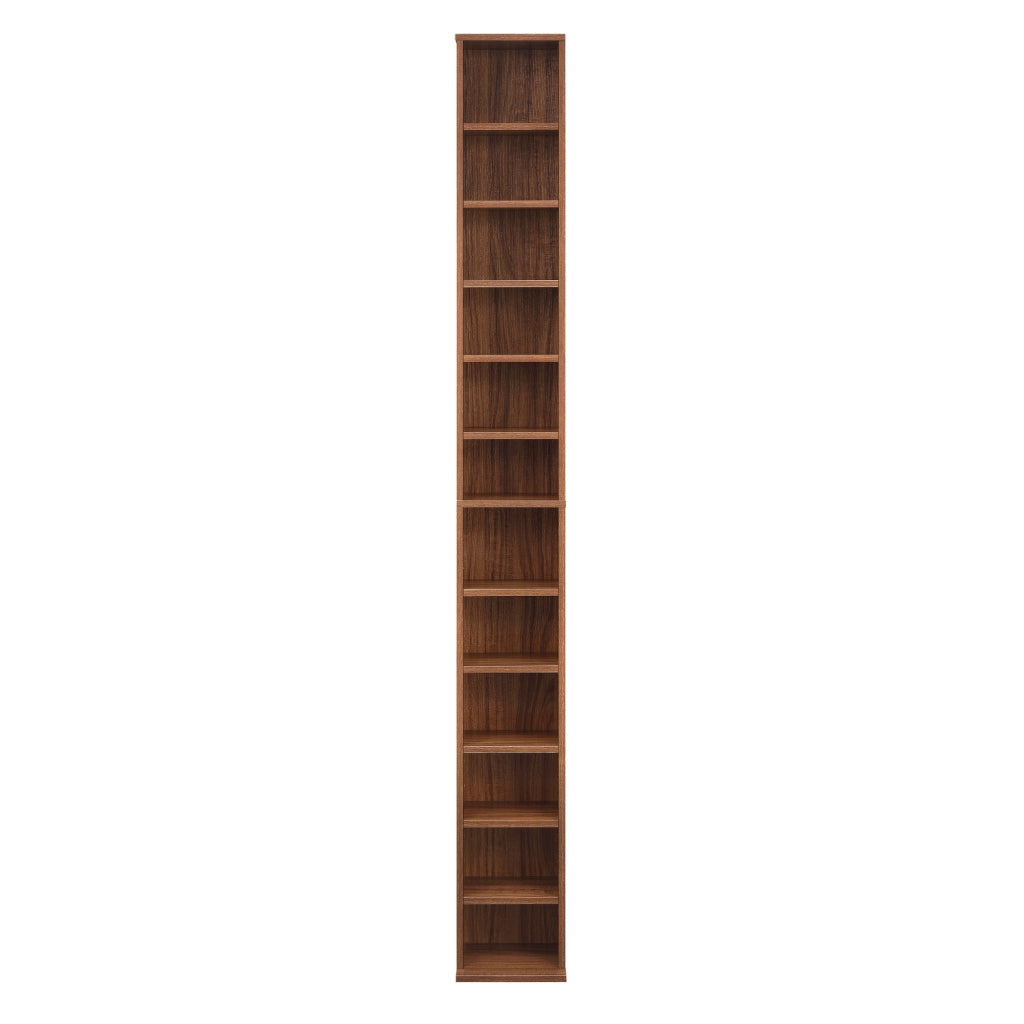 Scaffale a Colonna Tynset con 12 Scomparti per CD DVD 175x20x20 cm Effetto Noce [en.casa]