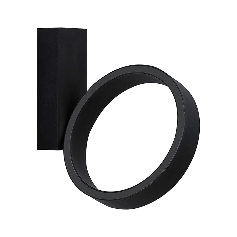 Enso Applique da parete LED 7W 3000K Nero - Lampada moderna orientabile in alluminio con luce indiretta e dimmerabile a taglio di fase - Rossini