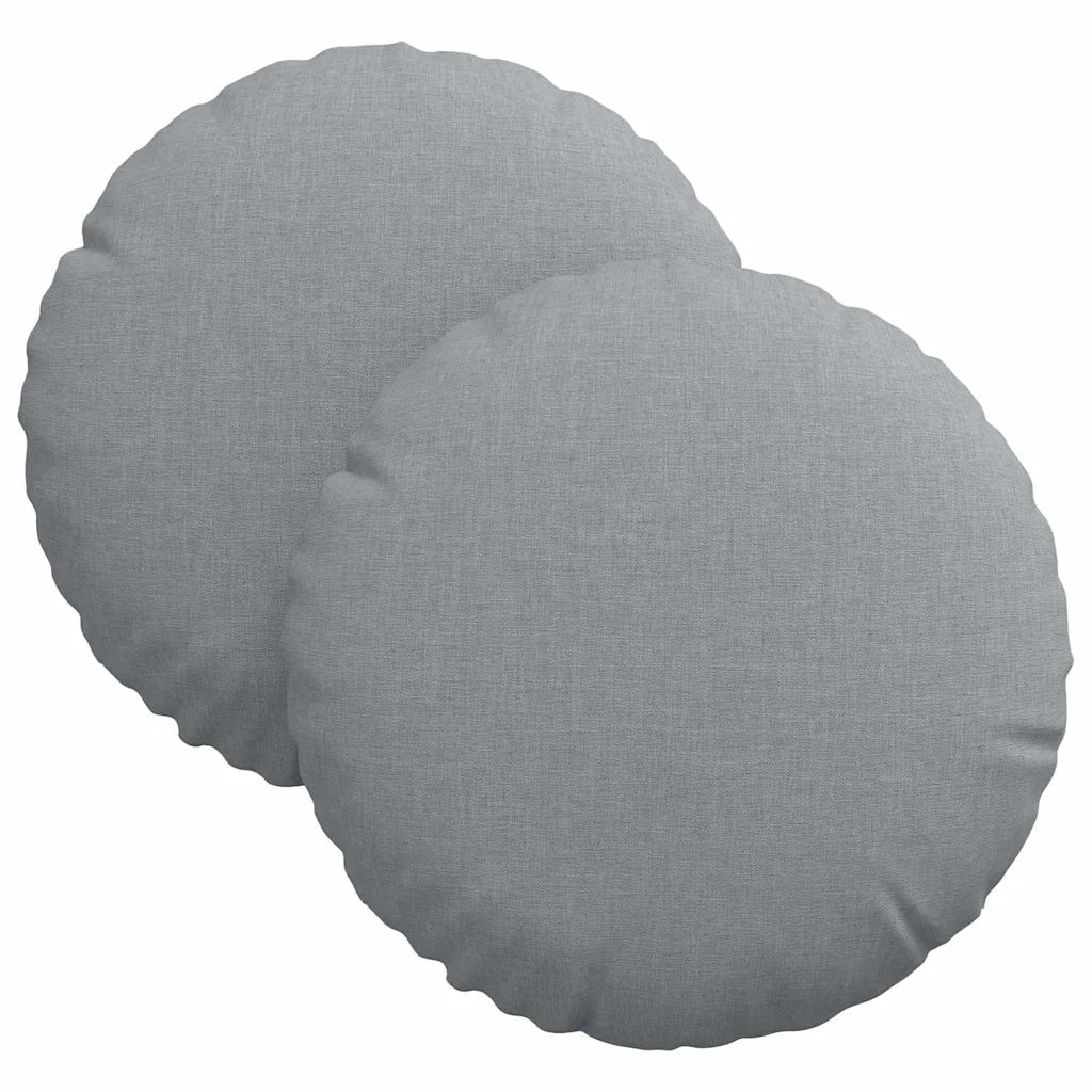 Cuscini per Seduta 2 pcs Grigio chiaro Ø30 x 13 cm Tessuto