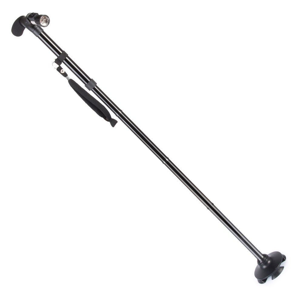 Bastone Telescopico per Anziani con Luce Led 85-97 cm Nero