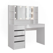 Vicco Tavolo da toeletta Bianco/bianco lucido 119.8 cm 5 parti