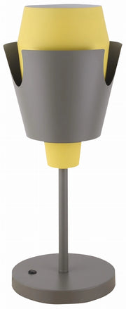 Lampada da tavolo Candellux Falun metallo E27 grigio/giallo