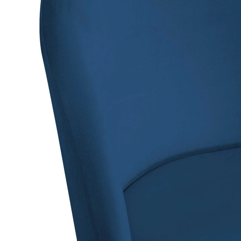 Sedia velluto Sammi blu struttura nero cm 50x57h47/77,5