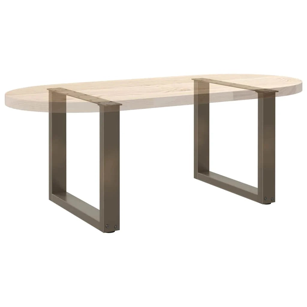 Set di 2 gambe regolabili per tavolino da caffè a forma di U 50 x 43 cm dal design moderno in acciaio naturale 02_0057399