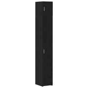 Mobile contenitore moderno 30 x 42,5 x 225 cm con spazio di archiviazione massimizzato in legno ingegnerizzato rovere nero 02_0055998