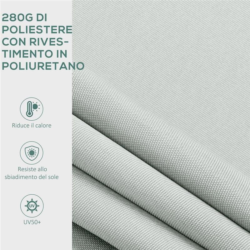 TENDA DA SOLE A BRACCI REGOLABILE 5°-35° IN ALLUMINIO E POLIESTERE, 200X295 CM, CREMA