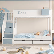 Letto a castello con funzioni integrate legno 90x200 cm