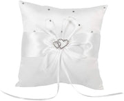 Ringdrager Luxe con Cuscino 6x6 pollici - Cuscino per Cerimonia con Decorazione di Strass - Fili di Seta - Progetto Elegante - Ringkussen