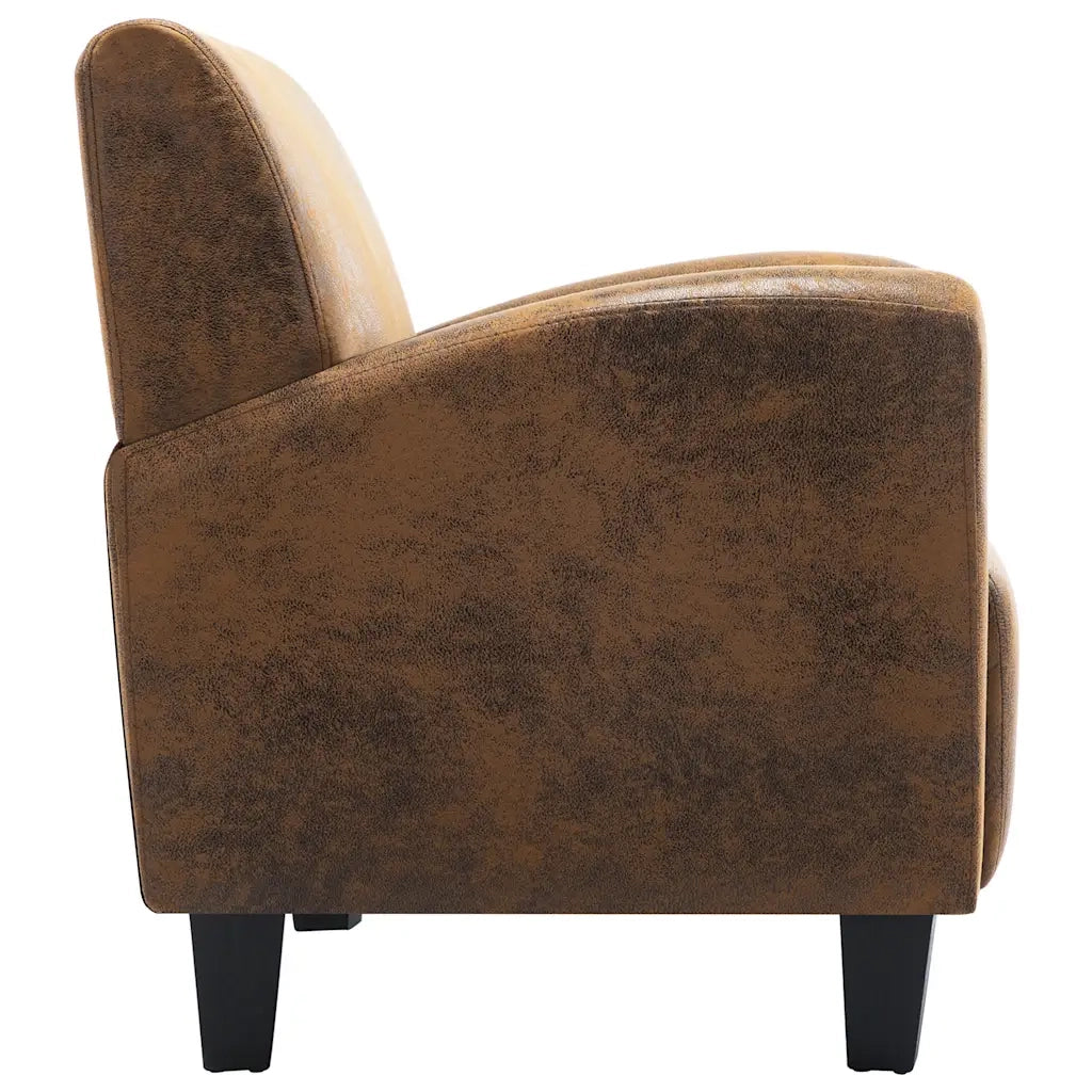 Poltrona Divano Marrone 70x69x72 cm Similpelle Scamosciata 248618