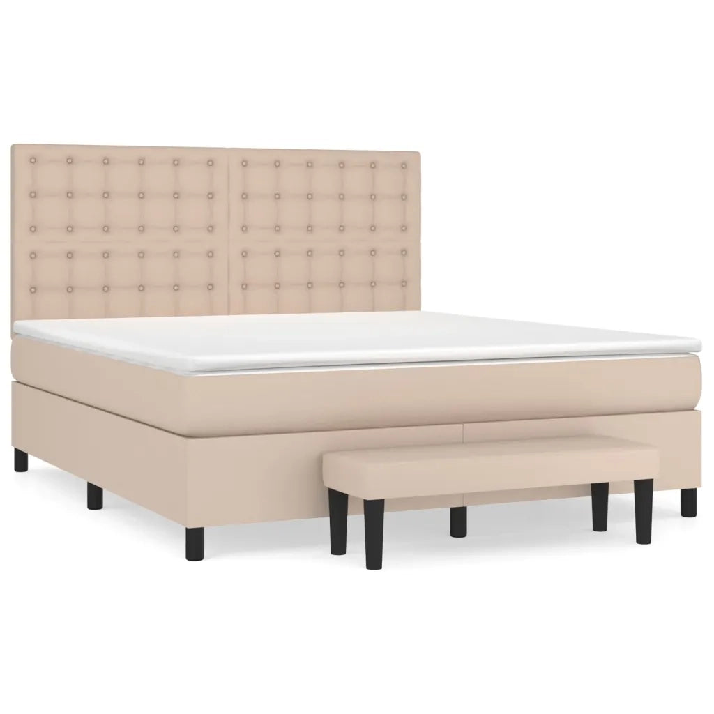 Giroletto a Molle con Materasso Cappuccino 180x200cm Similpelle 3137682