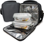 Borsa di Latta Unica, Materiale Durevole, Stoffa Unica, Misura Fissa, 2 Bicchieri Rec. Acqua, Impermeabile, Colore Grigio.