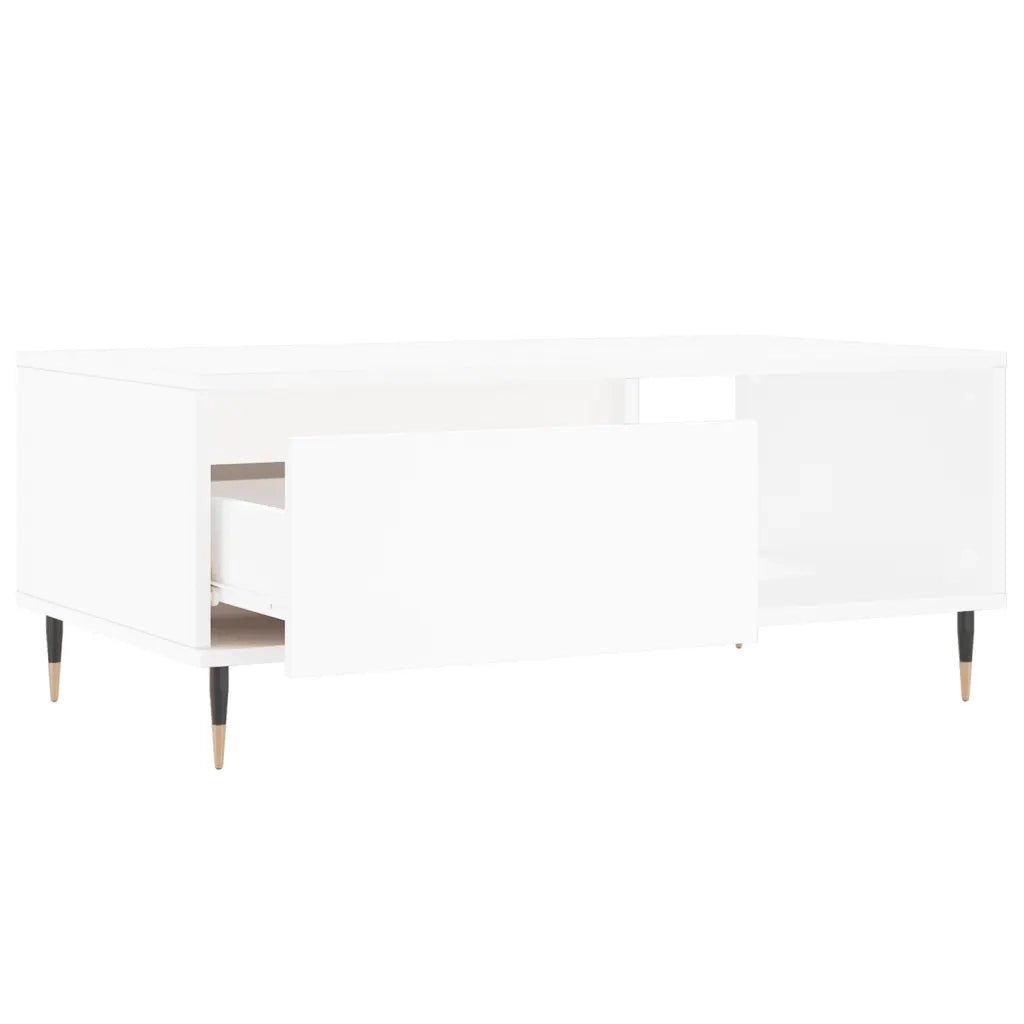 Tavolino da Salotto-Tavolino da soggiorno-Tavolo Bianco 90x50x36,5 cm in Legno Multistrato 568353