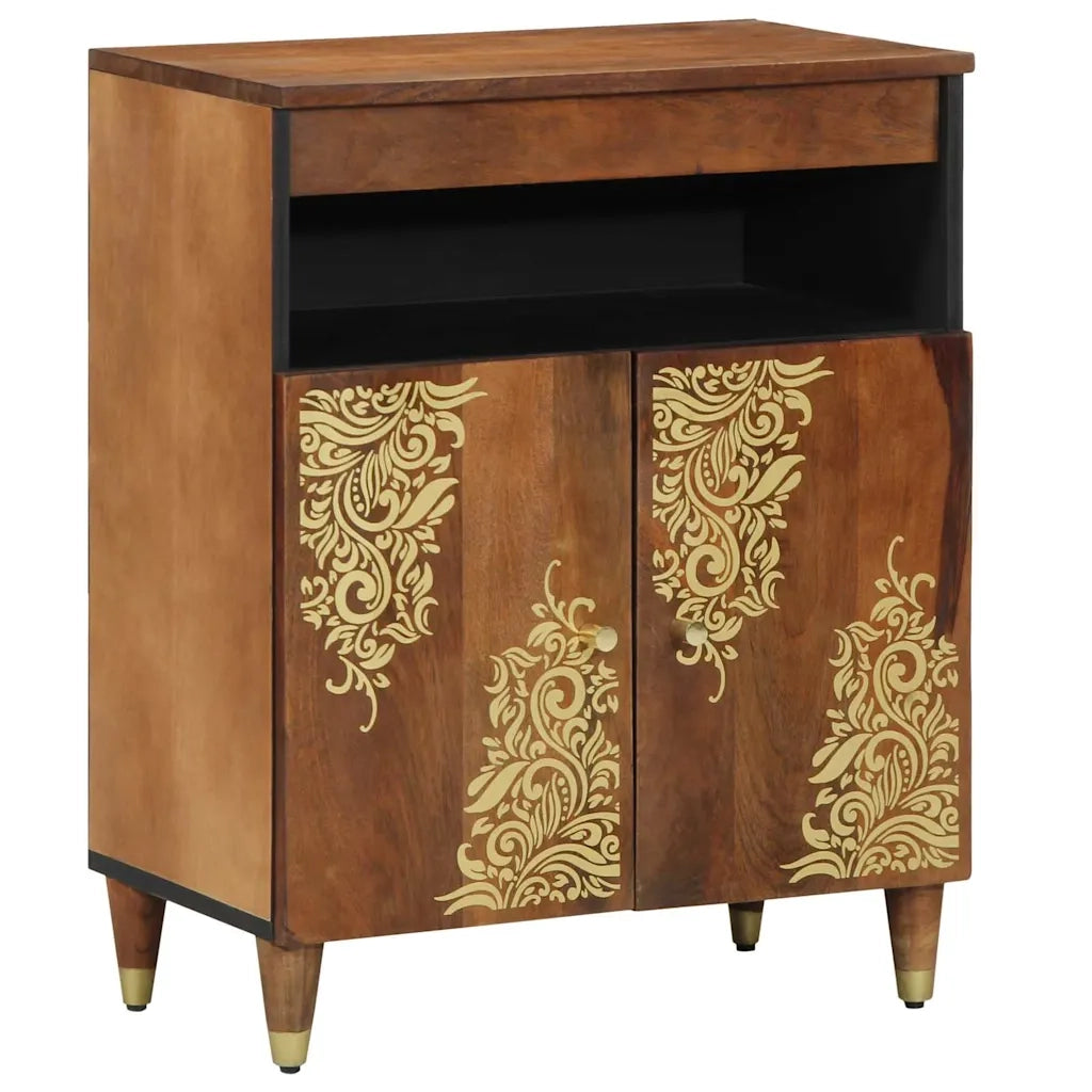Credenza | Madia | Buffet da pranzo | Armadio da pranzo Marrone 60 x 33 x 75 cm Legno di mango massello