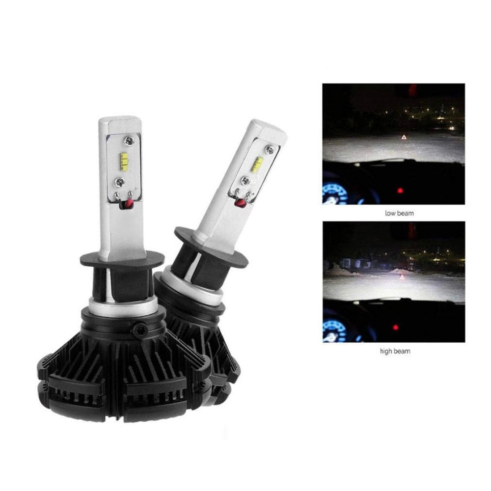 Trade Shop - Coppia Lampade Led Auto Fari H1 X3 Kit Lampadine 50w 6000 Lumen Ip67 -