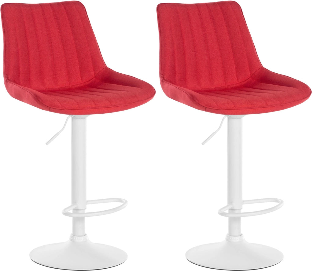 2er Set Barhocker Toni Stoff weiЯ