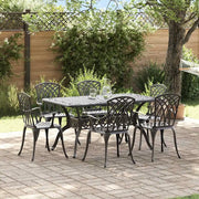vidaXL Set da Pranzo per Giardino 7 pcs Nero Alluminio