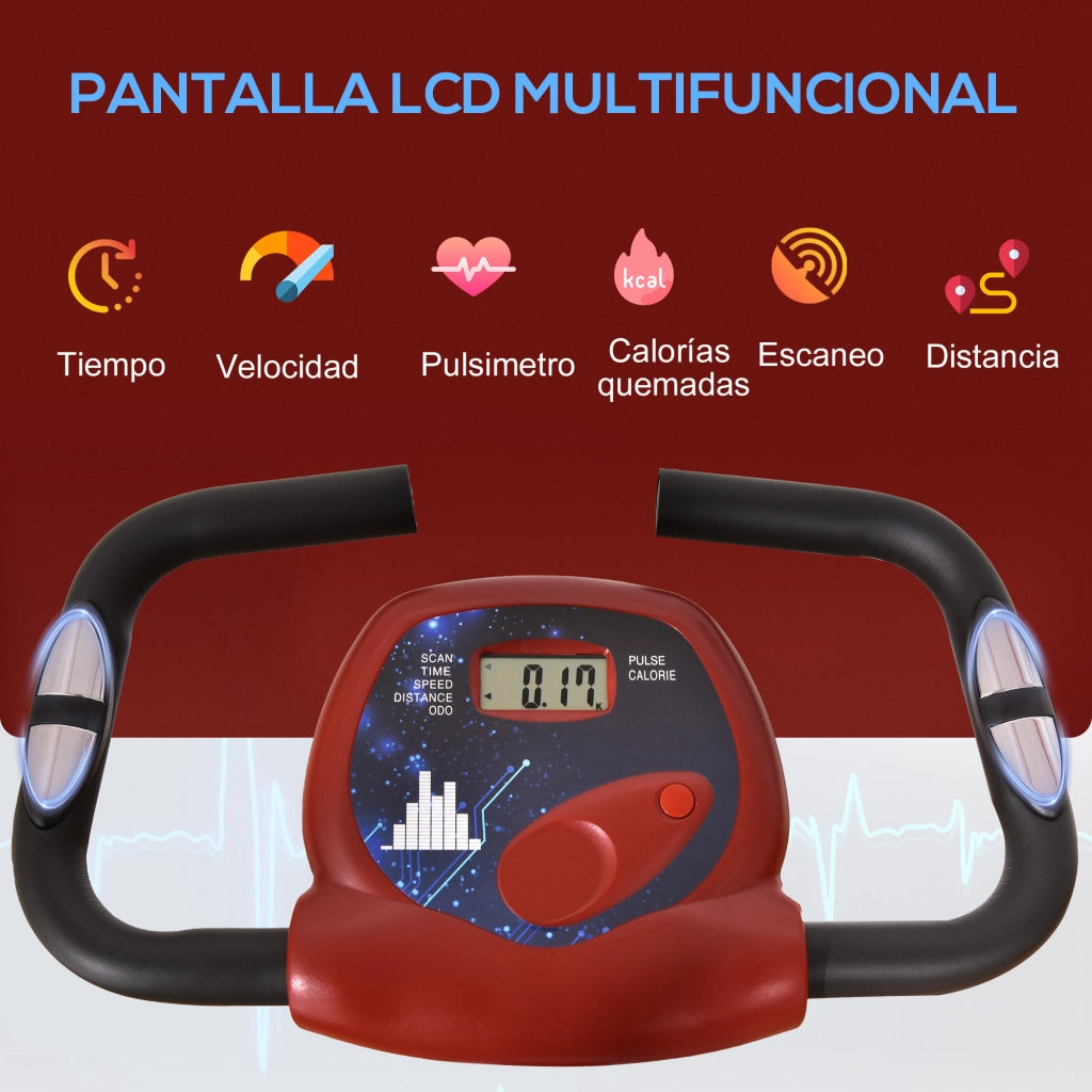 Bicicletta Statica Pieghevole con Resistenza Magnetica ¨C Minimal ¨C Rosso 43x97x109 cm