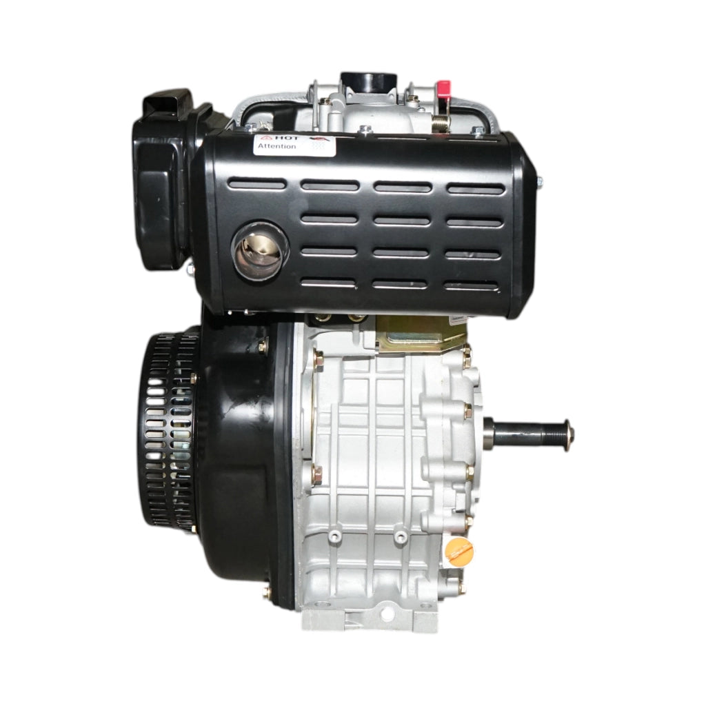Motore diesel 10CV 186F, 418cc, 3600 giri/min, albero cilindrico filettato 25,4mm, avviamento a strappo