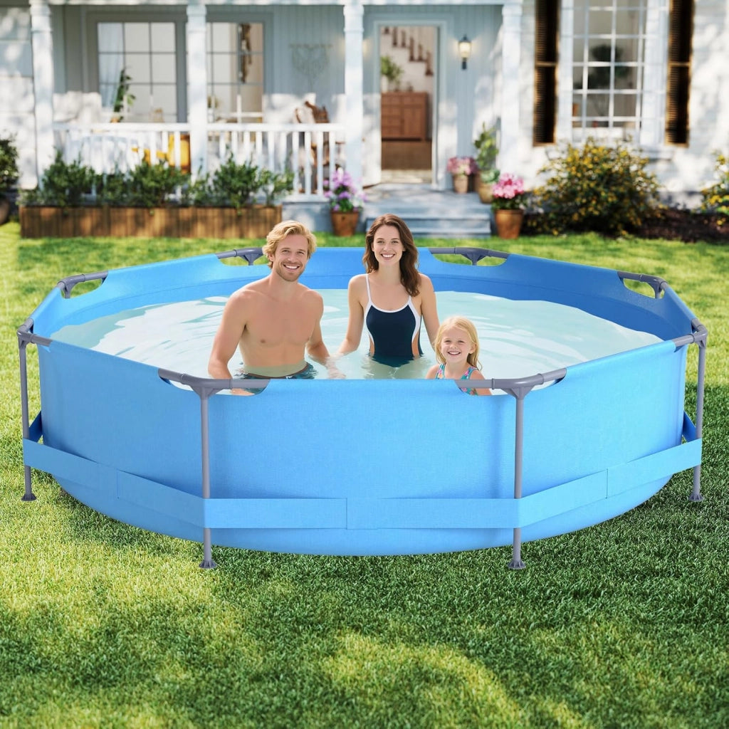 Piscina Fuori Terra, Piscina da Esterno Rotonda Ø300 X 76 CM, 4383L, Struttura in Metallo, PVC Resistente, con Pompa e Filtro, Blu