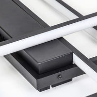 ZMH Lampada da soffitto plafoniera LED nera dimmerabile 65W telecomando moderna multifunzionale