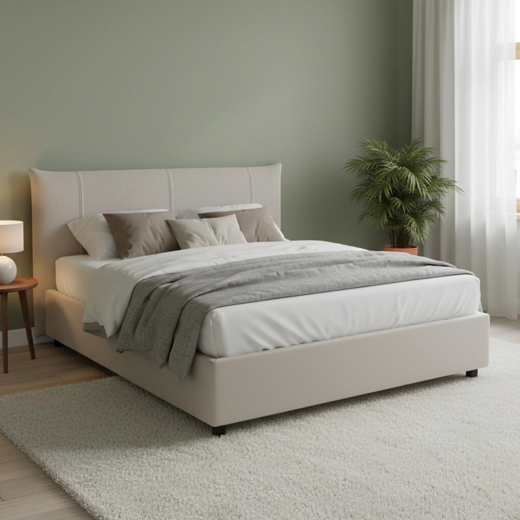 Letto Matrimoniale Ambassador, Letto Matrimoniale Sfoderabile Made in Italy, Bianco