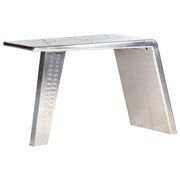 Scrivania tavolo postazione di lavoro mobile per computer studio stile aereo argento 112 x 50 x 76 cm metallo argentato 02_0023970