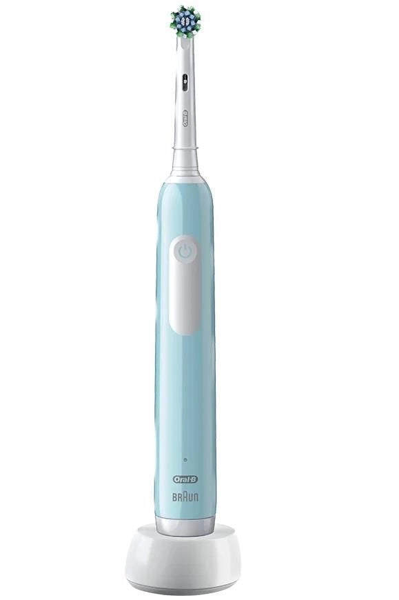 Oral-B Pro 1 Cross Action Adulto Spazzolino rotante Blu, Bianco