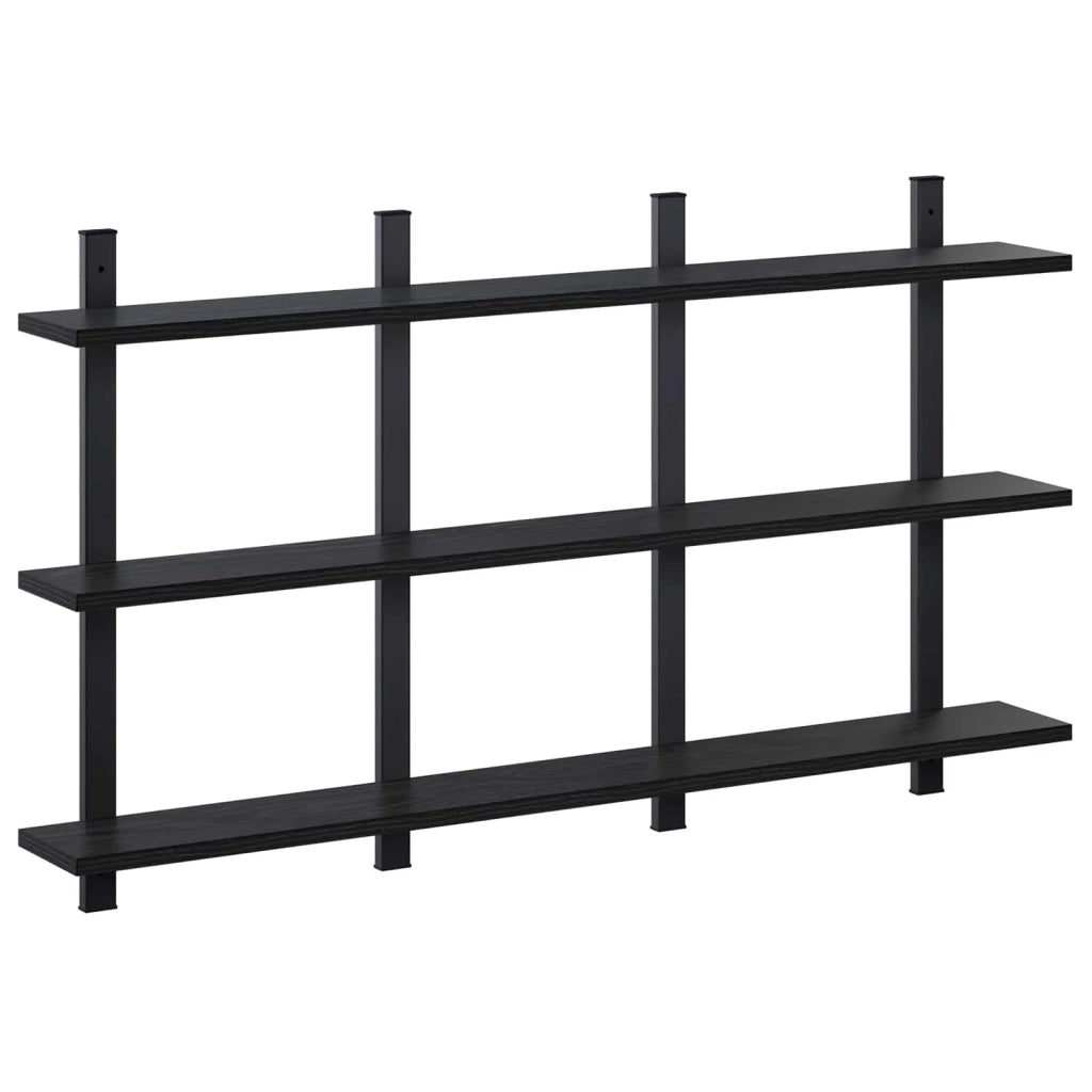 Scaffale da parete Rovere Nero 102 x 13,5 x 58 cm 8020365