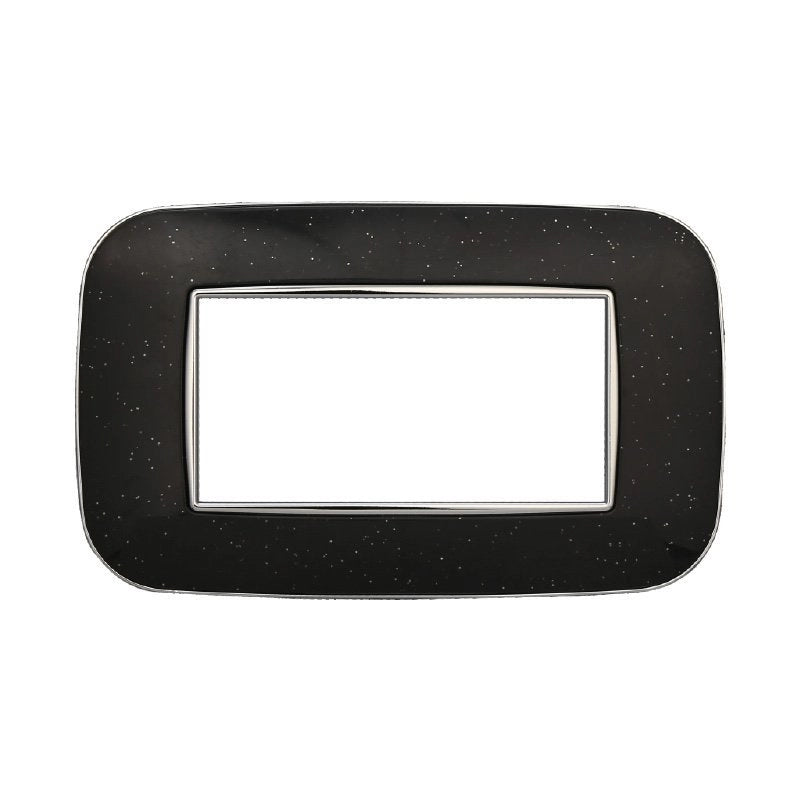 Placca Orbis Serie Moon 4P Colore Nero Brillante Compatibile Con Bticino Axolute